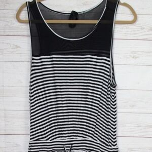 Seven 7 Womens Black White Striped Maxi Dress M